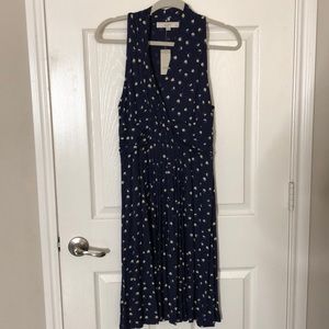 Ann Taylor LOFT Navy Blue Deep V neckline Sleeveless dress